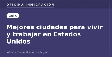 Mejores ciudades para vivir y trabajar en Estados Unidos — Oficina Inmigración. Información verificada con uscis.gov.