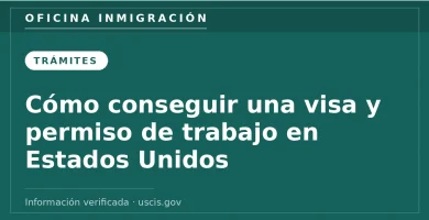 Cómo conseguir una visa y permiso de trabajo en Estados Unidos — Oficina Inmigración. Información verificada con uscis.gov.
