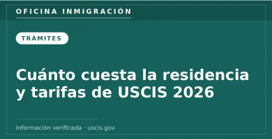 Cuánto cuesta la residencia y tarifas de USCIS 2026 — Oficina Inmigración. Información verificada con uscis.gov.